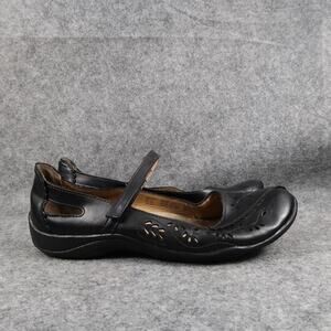 Earth Spirit Shoes Womens 8.5 Mary Jane Loafer Black Leather Fashion Round Toe